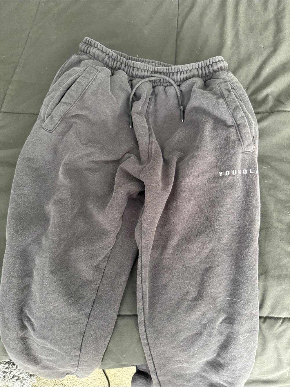 YoungLA Charcoal Gray Fleece Joggers with Drawstring